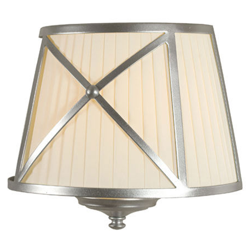 Бра Provence Lampshade Light Silver Wall Lamp Бежевый Серебряный Бра Provence Lampshade Light Silver Wall Lamp Бежевый Серебряный в Орле | Loft Concept