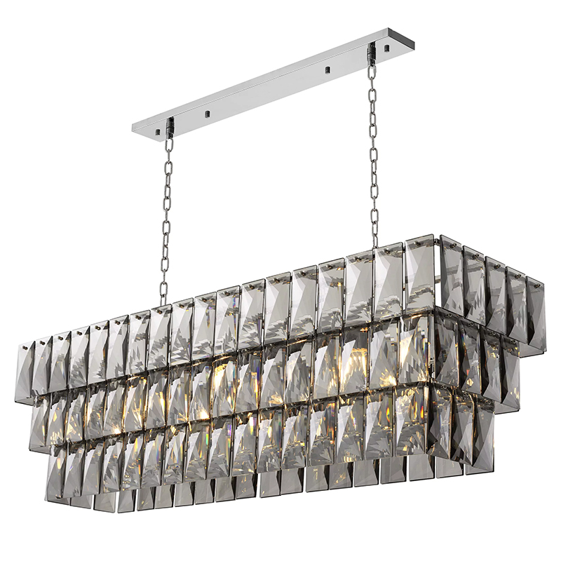Люстра Eichholtz Chandelier Amazone Rectangular Nickel Никель Стекло Смок Люстра Eichholtz Chandelier Amazone Rectangular Nickel Никель Стекло Смок в Орле | Loft Concept