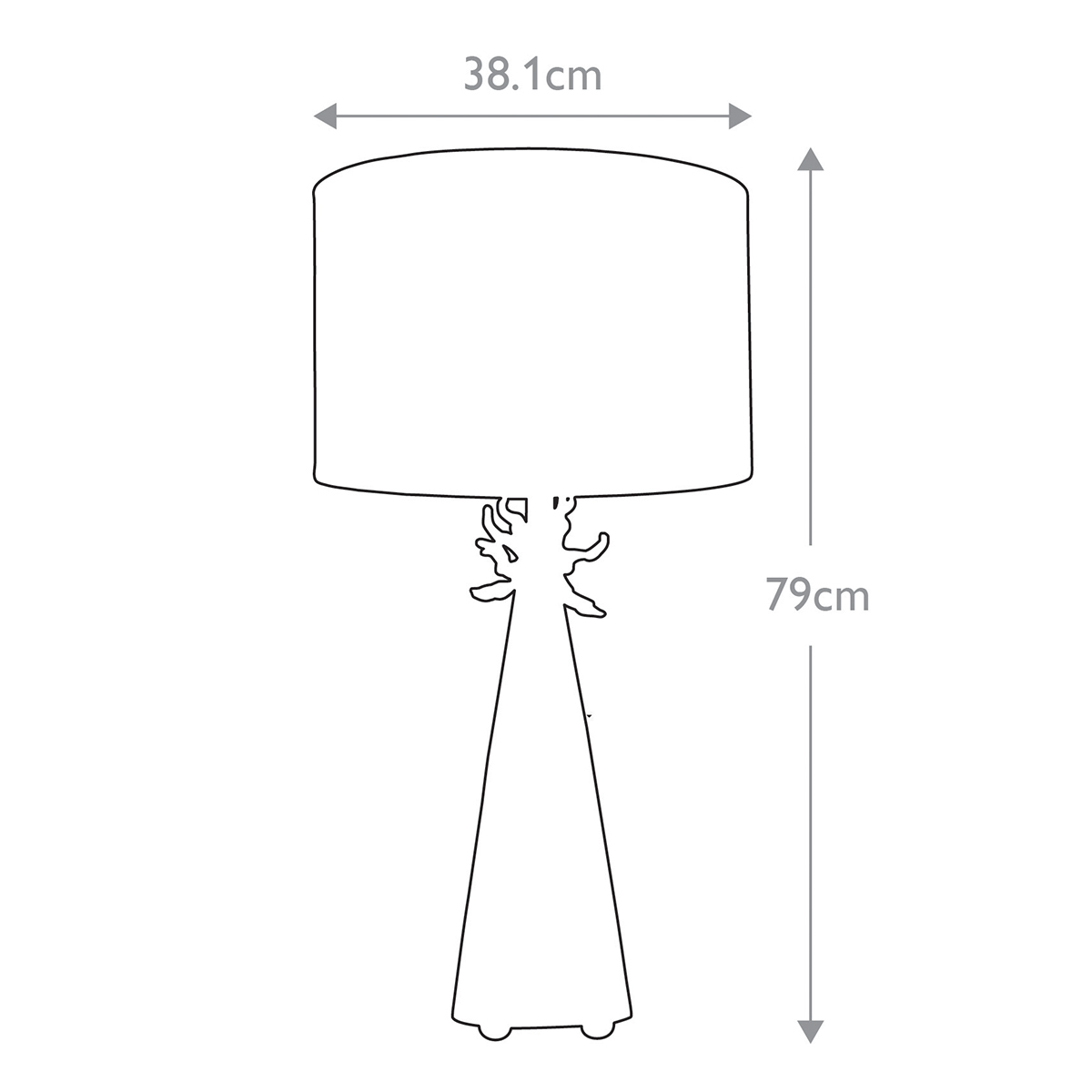 Настольная лампа с декоративным элементом золотого цвета и цилиндрическим абажуром из папье-маше светлого оттенка Flambeau в Орле