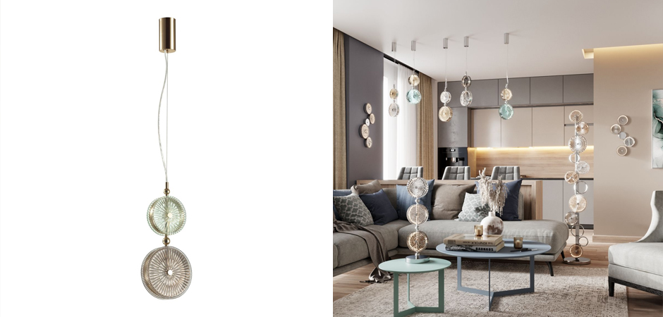 Подвесной светодиодный светильник Peony Green&Brown Подвесной светодиодный светильник Peony Green&Brown - Loft-Concept в Орле