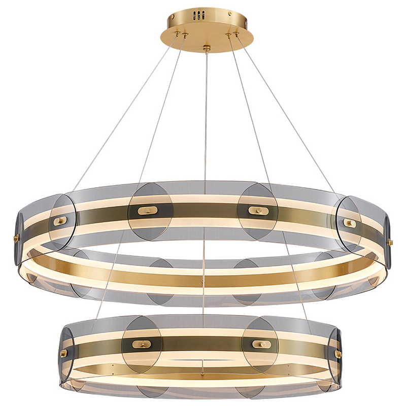 Люстра Gold 2 ring horizontal chandelier Прозрачный Латунь Люстра Gold 2 ring horizontal chandelier Прозрачный Латунь в Орле | Loft Concept
