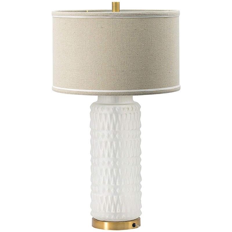 Настольная лампа с абажуром Muriel Table Lamp Белый Латунь Бежевый Настольная лампа с абажуром Muriel Table Lamp Белый Латунь Бежевый в Орле | Loft Concept