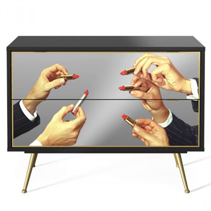 Комод Seletti Chest of Two Drawers Lipstick Мульти Черный Золотой Шампань в Орле | Loft Concept 