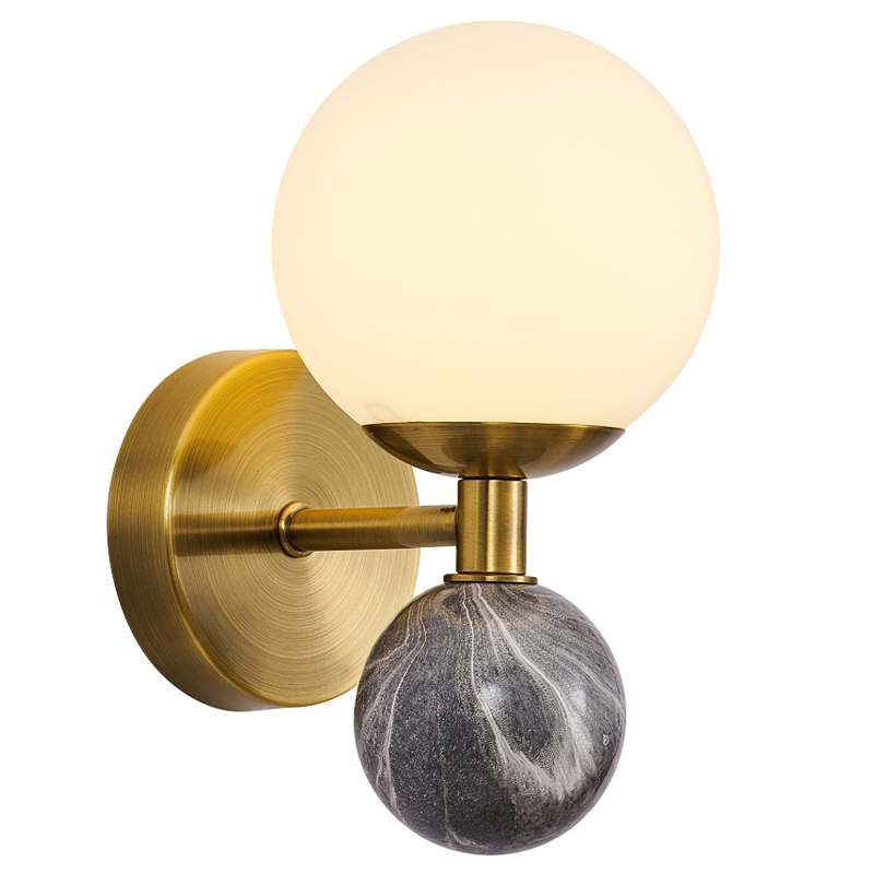 Бра Black Marble Decor Белый Черный Мрамор Nero Латунь Бра Black Marble Decor Белый Черный Мрамор Nero Латунь в Орле | Loft Concept