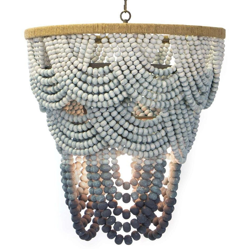 Многоярусная люстра украшенная круглыми бусами Gradient Grey Chandelier Серо-голубой Молочный Песочный Многоярусная люстра украшенная круглыми бусами Gradient Grey Chandelier Серо-голубой Молочный Песочный в Орле | Loft Concept