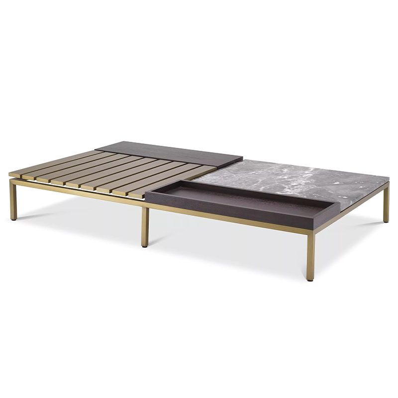 Кофейный стол Eichholtz Coffee Table Forma Латунь Серый Коричневый в Орле | Loft Concept 
