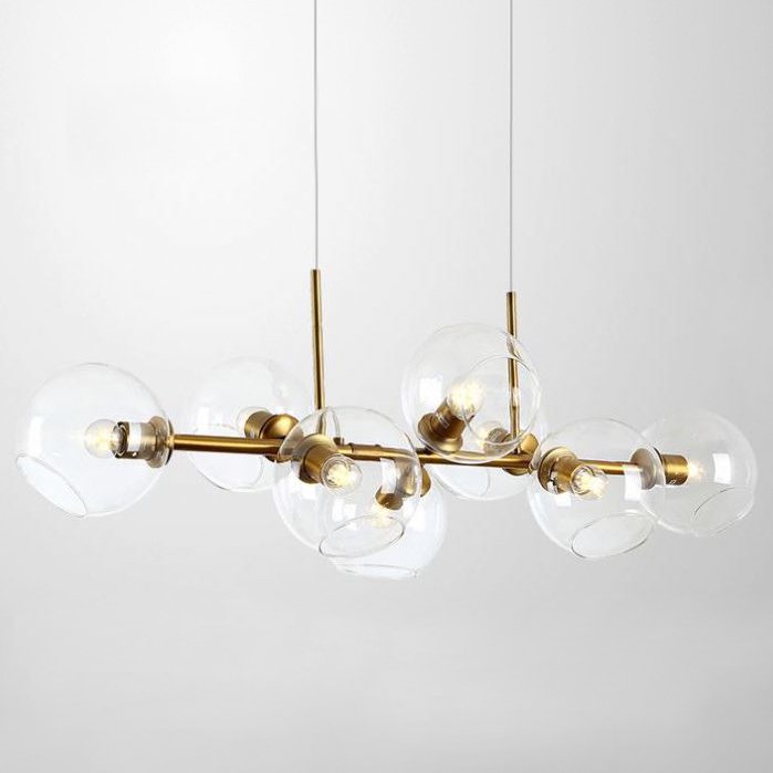 Люстра Staggered Glass Chandelier 8 Золотой Прозрачное Стекло Люстра Staggered Glass Chandelier 8 Золотой Прозрачное Стекло в Орле | Loft Concept