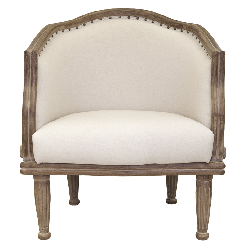 Кресло низкое с мягкой обивкой из льна на 4-х деревянных ножках Emile Armchair beige Бежевый Коричневый Кресло низкое с мягкой обивкой из льна на 4-х деревянных ножках Emile Armchair beige Бежевый Коричневый в Орле | Loft Concept