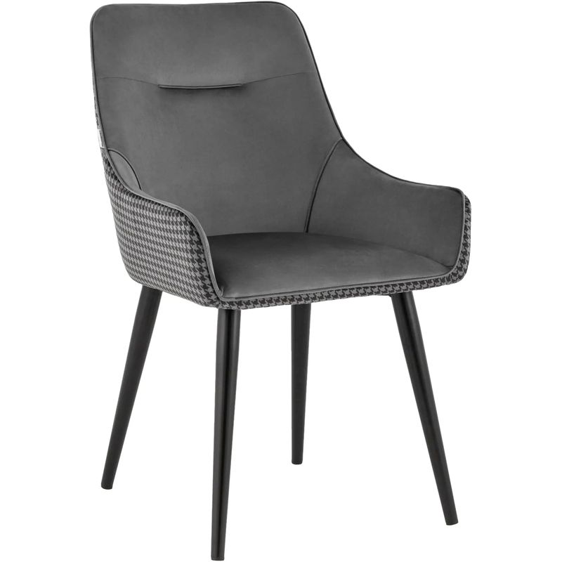 Стул Joan Chair Ткань Гусиная Лапка Серый Черный в Орле | Loft Concept 
