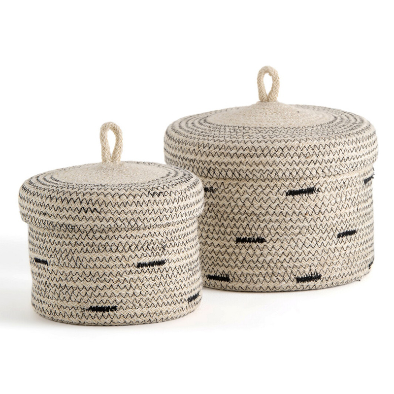 Комплект корзин из джута Wicker Baskets Черный Бежевый Комплект корзин из джута Wicker Baskets Черный Бежевый в Орле | Loft Concept
