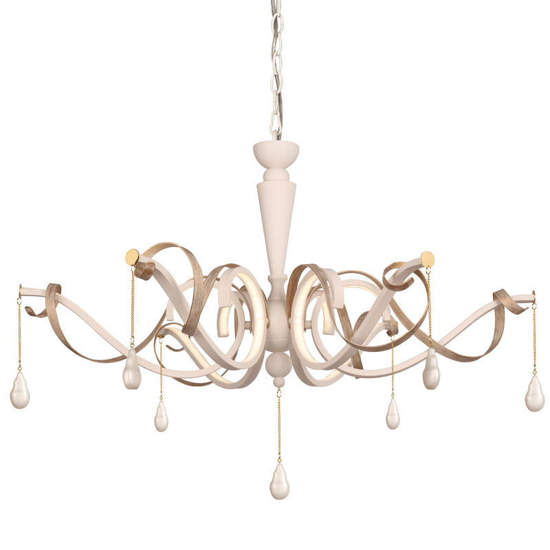 Люстра Morris Chandelier white Белый Перламутровый Белое золото винтаж Люстра Morris Chandelier white Белый Перламутровый Белое золото винтаж в Орле | Loft Concept