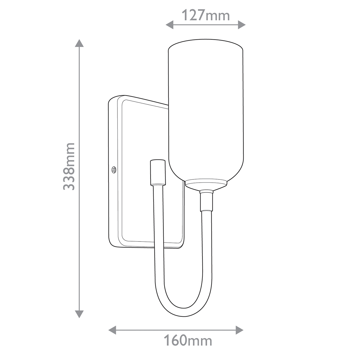  Бра с прямоугольным черным основанием и белым матовым цилиндрическим плафоном Kichler в Орле