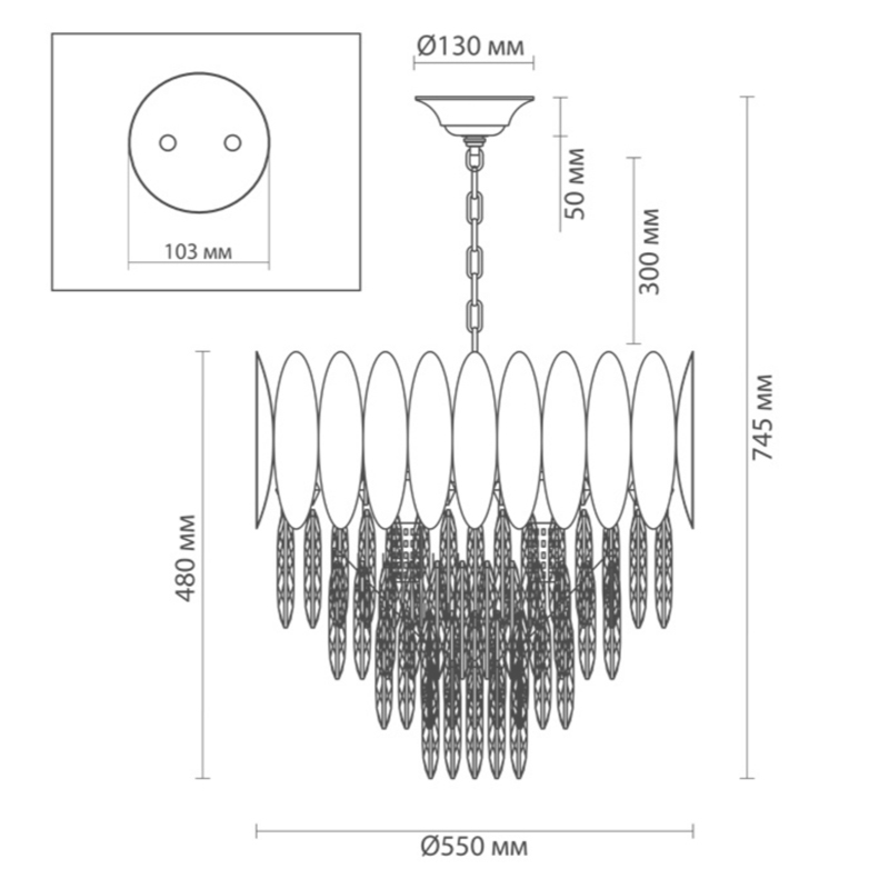 Люстра KEBO KING CHANDELIER four cascades D 55 Люстра KEBO KING CHANDELIER four cascades D 55 в Орле