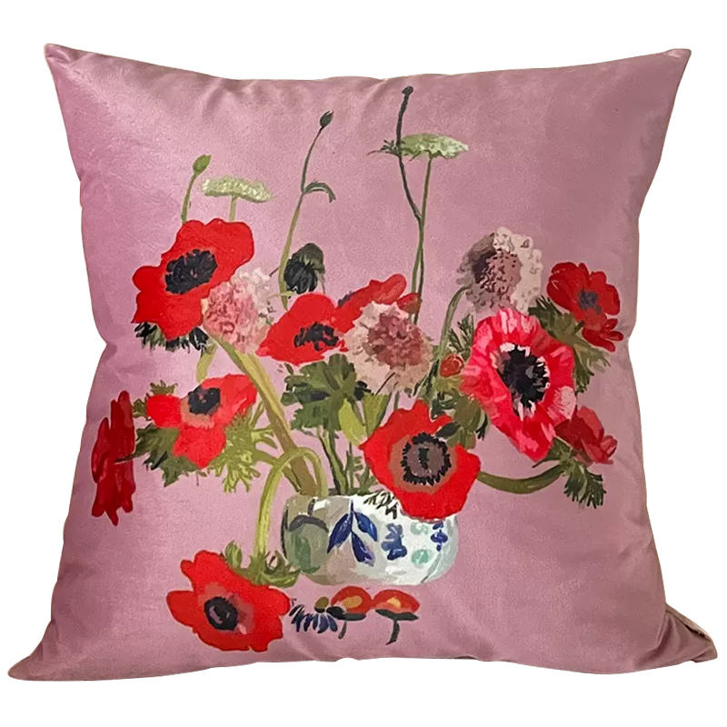 Декоративная подушка Red Poppy Flowers Pillow Розовый Красный Мульти Декоративная подушка Red Poppy Flowers Pillow Розовый Красный Мульти в Орле | Loft Concept
