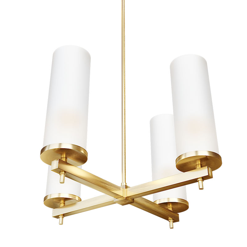 Люстра Дизайнерская Candle Holder 4 лампы Латунь Белый Люстра Дизайнерская Candle Holder 4 лампы Латунь Белый в Орле | Loft Concept