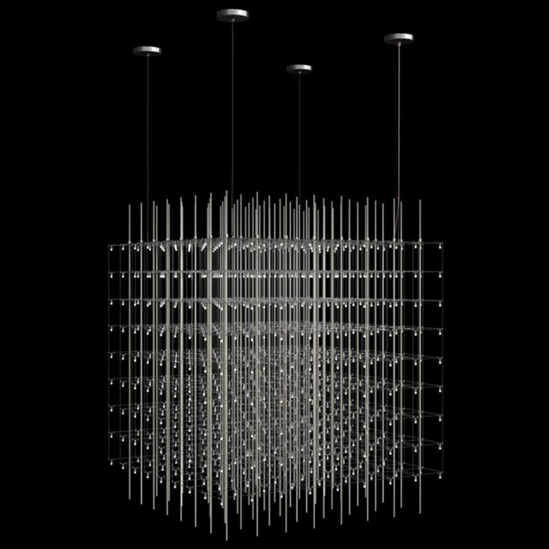 Светодиодная Люстра Куб Universe Square Glass by Quasar 80 см Серебряный Светодиодная Люстра Куб Universe Square Glass by Quasar 80 см Серебряный в Орле | Loft Concept