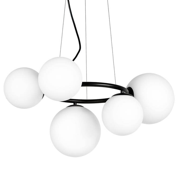 Люстра Bubbles on Ring Chandelier Black Белый Черный Люстра Bubbles on Ring Chandelier Black Белый Черный в Орле | Loft Concept