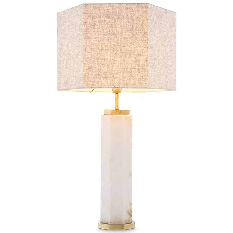 Настольная лампа Eichholtz Table Lamp Newman Alabaster Латунь Серый Белый Настольная лампа Eichholtz Table Lamp Newman Alabaster Латунь Серый Белый в Орле | Loft Concept
