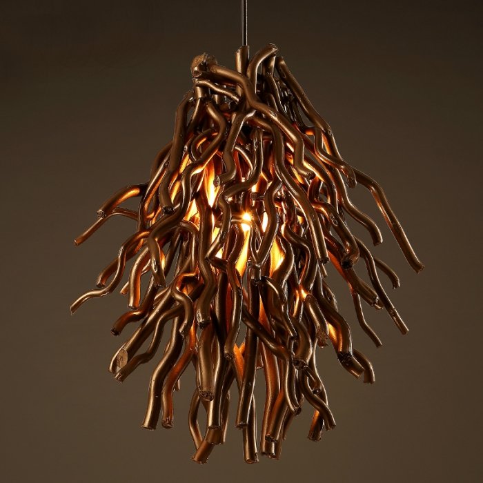 Подвесной светильник Old Wicker Pendant Broom Коричневый Подвесной светильник Old Wicker Pendant Broom Коричневый в Орле | Loft Concept