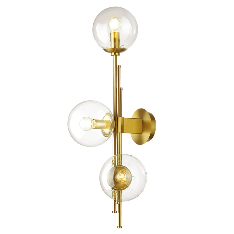 Бра TRILOGY WALL SCONCE Clear glass 70 Латунь Прозрачное Стекло Бра TRILOGY WALL SCONCE Clear glass 70 Латунь Прозрачное Стекло в Орле | Loft Concept