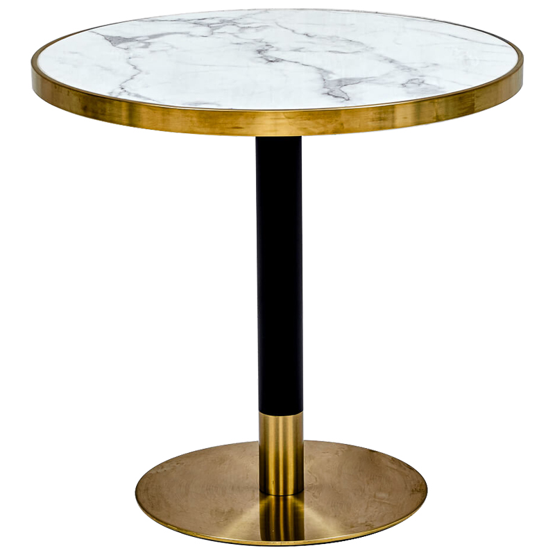 Обеденный стол Paco Dinner Table 80 Белый Глянцевое золото Черный Обеденный стол Paco Dinner Table 80 Белый Глянцевое золото Черный в Орле | Loft Concept