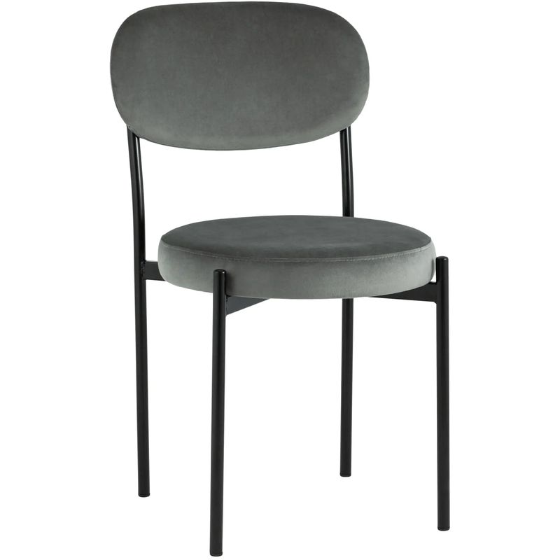 Стул Alfie Chair Темно-Серый Велюр Серый Черный Стул Alfie Chair Темно-Серый Велюр Серый Черный в Орле | Loft Concept