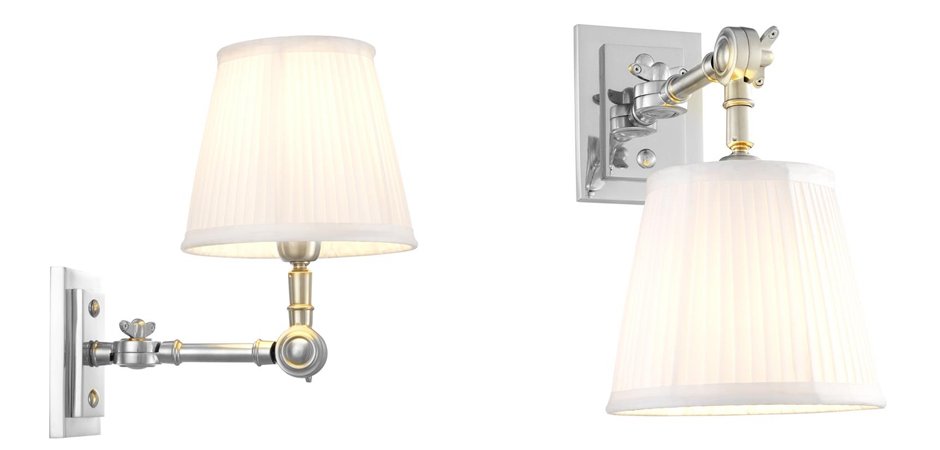 Бра Wall Lamp Wentworth Single Nickel+White Бра Wall Lamp Wentworth Single Nickel+White - Loft-Concept в Орле