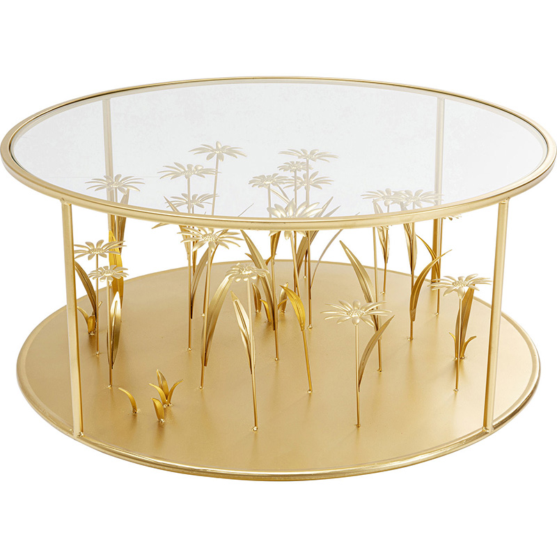 Кофейный стол Golden Flowers Золотой Прозрачный Кофейный стол Golden Flowers Золотой Прозрачный в Орле | Loft Concept