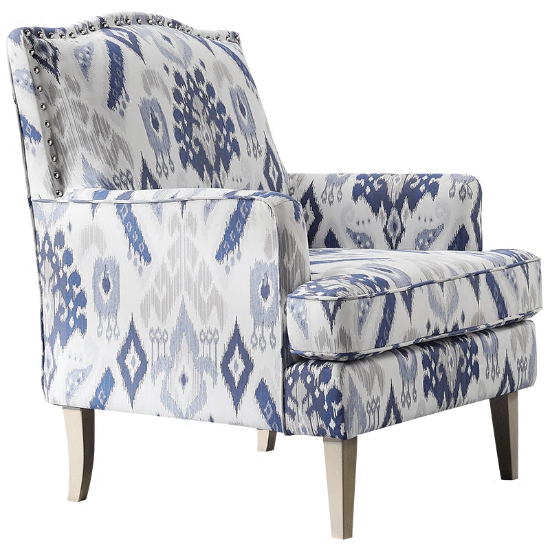 Кресло Armchair Ornament Blue Ikat Белый Светло-синий Бежевый Кресло Armchair Ornament Blue Ikat Белый Светло-синий Бежевый в Орле | Loft Concept
