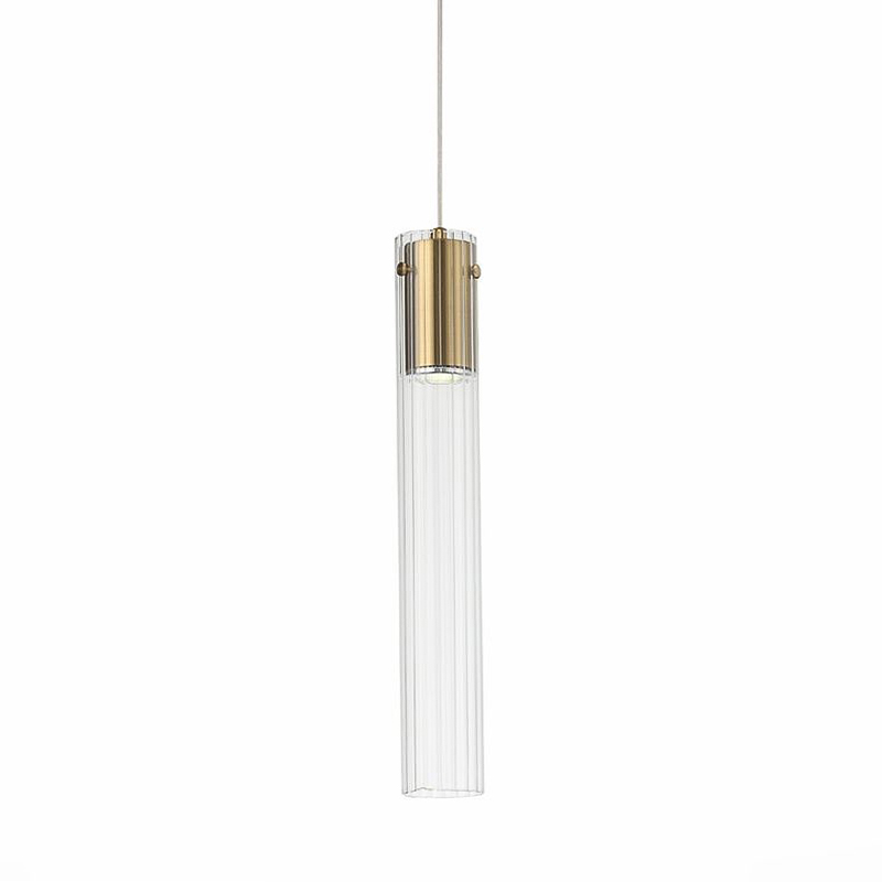 Подвесной светильник Jenae Glass Tube 45 Прозрачный Латунь Подвесной светильник Jenae Glass Tube 45 Прозрачный Латунь в Орле | Loft Concept