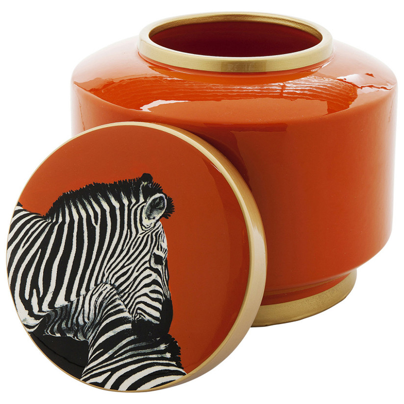Ваза с крышкой Orange Zebra Оранжевый Ваза с крышкой Orange Zebra Оранжевый в Орле | Loft Concept