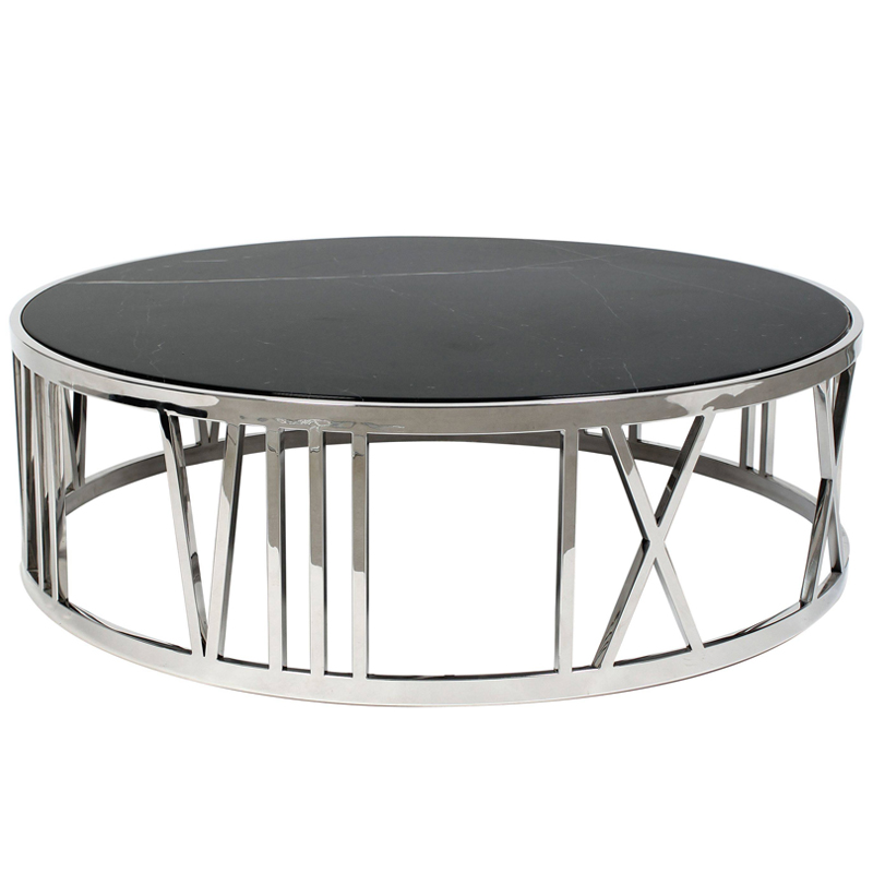 Кофейный стол Eichholtz Coffee Table Roman Figures Нержавеющая сталь Черный Мрамор Nero в Орле | Loft Concept 