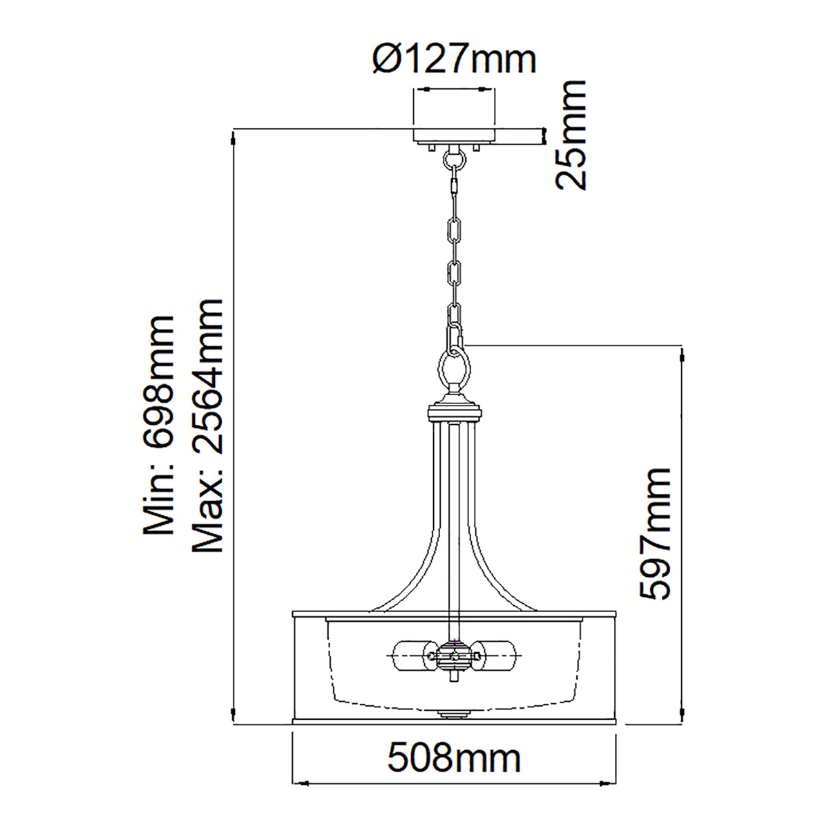 Люстра подвесная с двойным круглым плафоном из органзы и матового стекла Kichler в Орле