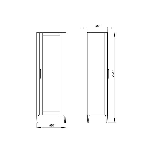 Витрина светло-серая со стеклянной дверью с 4-мя полками и 2-мя ящиками Type  в Орле