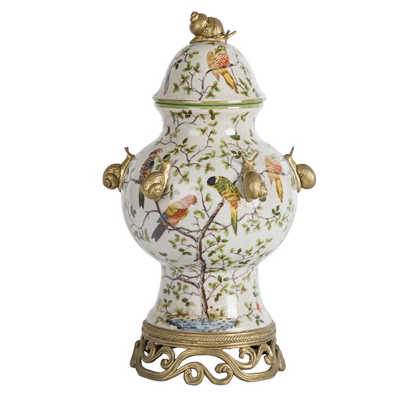 Ваза с крышкой Golden Snails Vase Золотой Белый Мульти в Орле | Loft Concept 