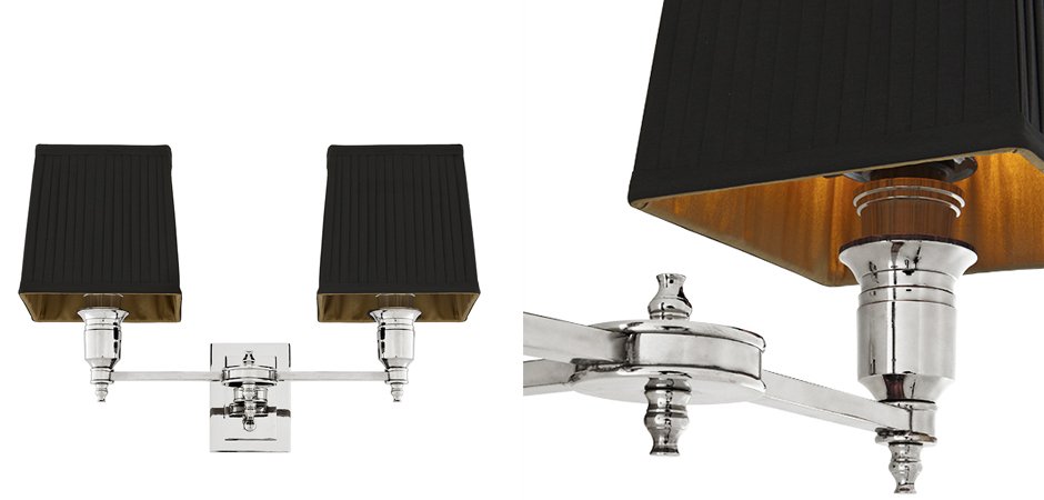Бра Wall Lamp Lexington Double Nickel+Black Бра Wall Lamp Lexington Double Nickel+Black - Loft-Concept в Орле