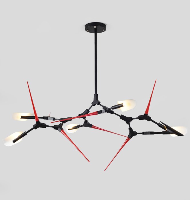 Люстра Red Spikes Chandelier 6 Черный Красный Люстра Red Spikes Chandelier 6 Черный Красный в Орле | Loft Concept