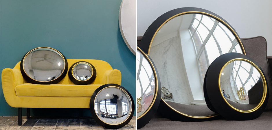 Зеркало Black Circle Fish-eye Mirror Зеркало Black Circle Fish-eye Mirror - Loft-Concept в Орле