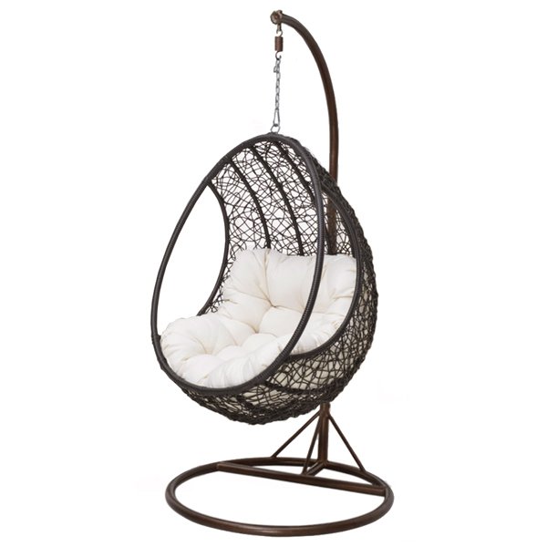 Кресло Swing chair outdoor Coffee Egg Коричневый Черный матовый Кресло Swing chair outdoor Coffee Egg Коричневый Черный матовый в Орле | Loft Concept