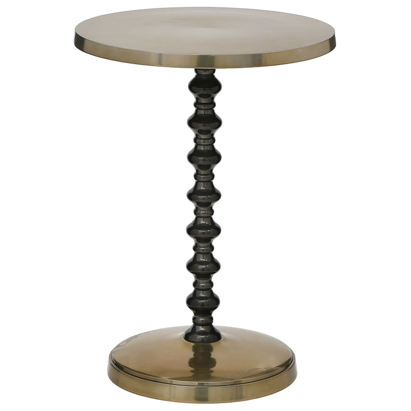 Круглый приставное стол Carther Round Side Table Золотой Черный Круглый приставное стол Carther Round Side Table Золотой Черный в Орле | Loft Concept