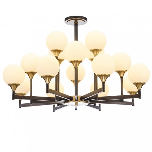 Люстра Ball Valley Chandelier 16 Белый Латунь Люстра Ball Valley Chandelier 16 Белый Латунь в Орле | Loft Concept