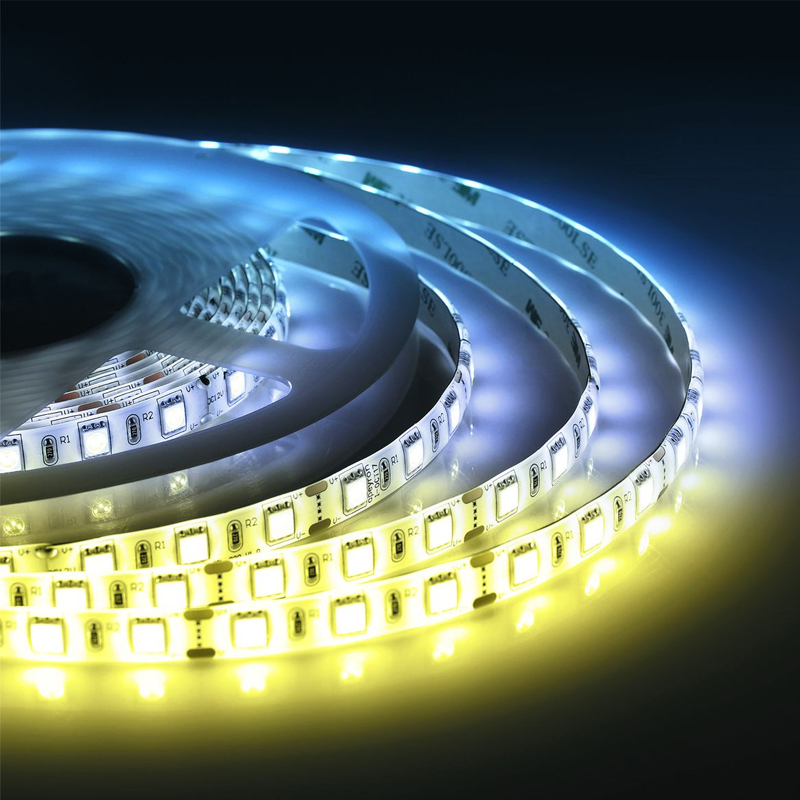 Комплект светодиодной ленты 14,4W/m 60LED/m 5050SMD теплый белый/холодный белый 2,5M Белый в Орле | Loft Concept 