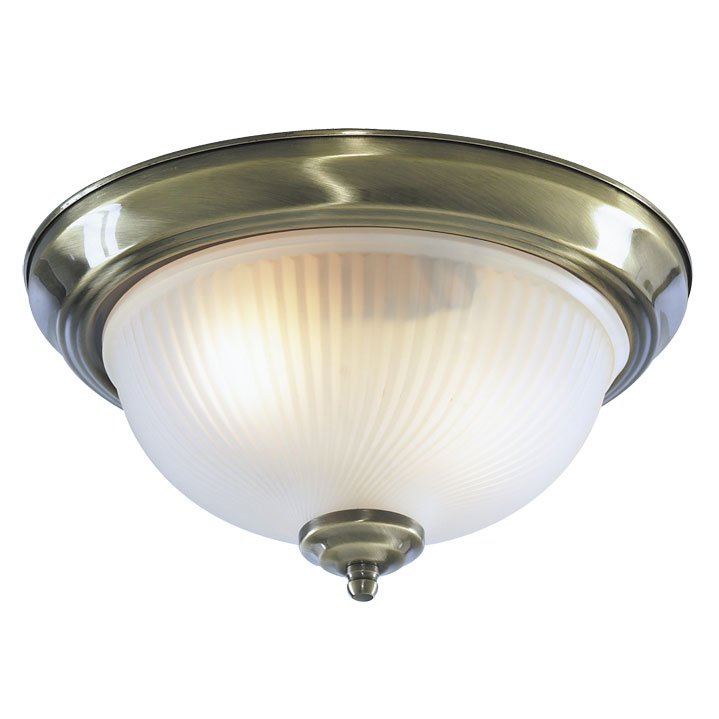 Потолочный светильник Flush Mount Ceiling Light antic milky glass Латунь Античная полированная Молочный в Орле | Loft Concept 