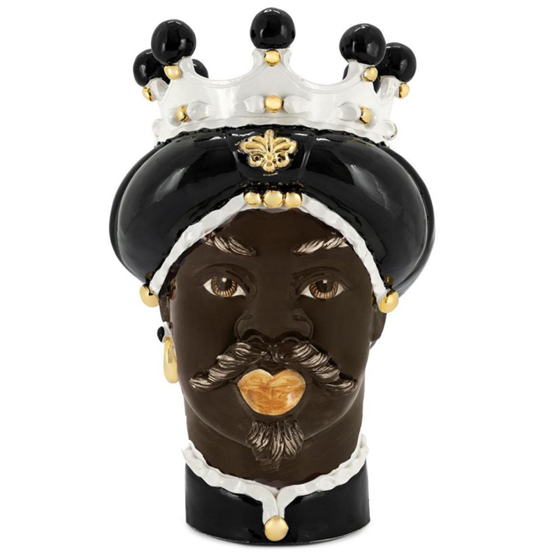 Ваза Vase Moro Man Medium New Black Черный Коричневый Золотой Ваза Vase Moro Man Medium New Black Черный Коричневый Золотой в Орле | Loft Concept