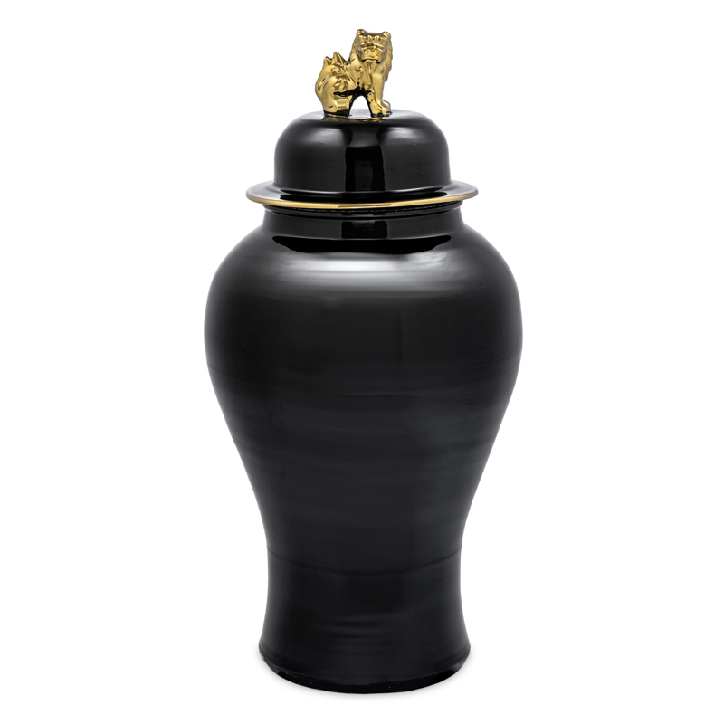 Ваза с крышкой Eichholtz Vase Golden Dragon S Черный Глянцевое золото Ваза с крышкой Eichholtz Vase Golden Dragon S Черный Глянцевое золото в Орле | Loft Concept