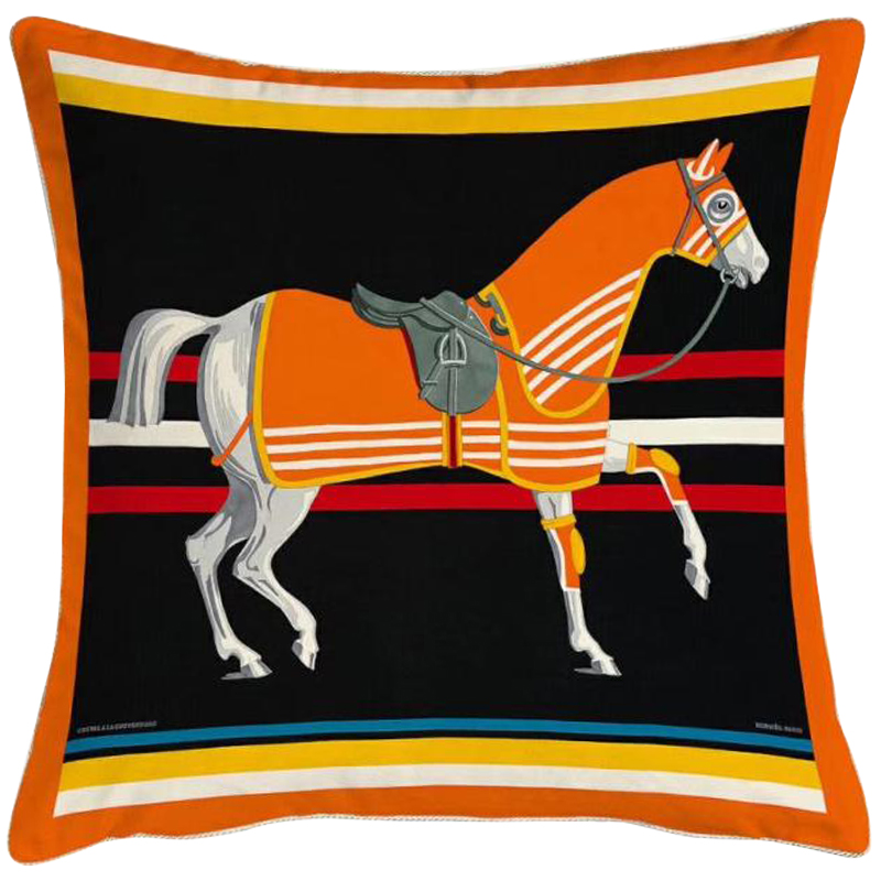 Декоративная подушка Hermes Horse 67 Черный Оранжевый Желтый Мульти Декоративная подушка Hermes Horse 67 Черный Оранжевый Желтый Мульти в Орле | Loft Concept