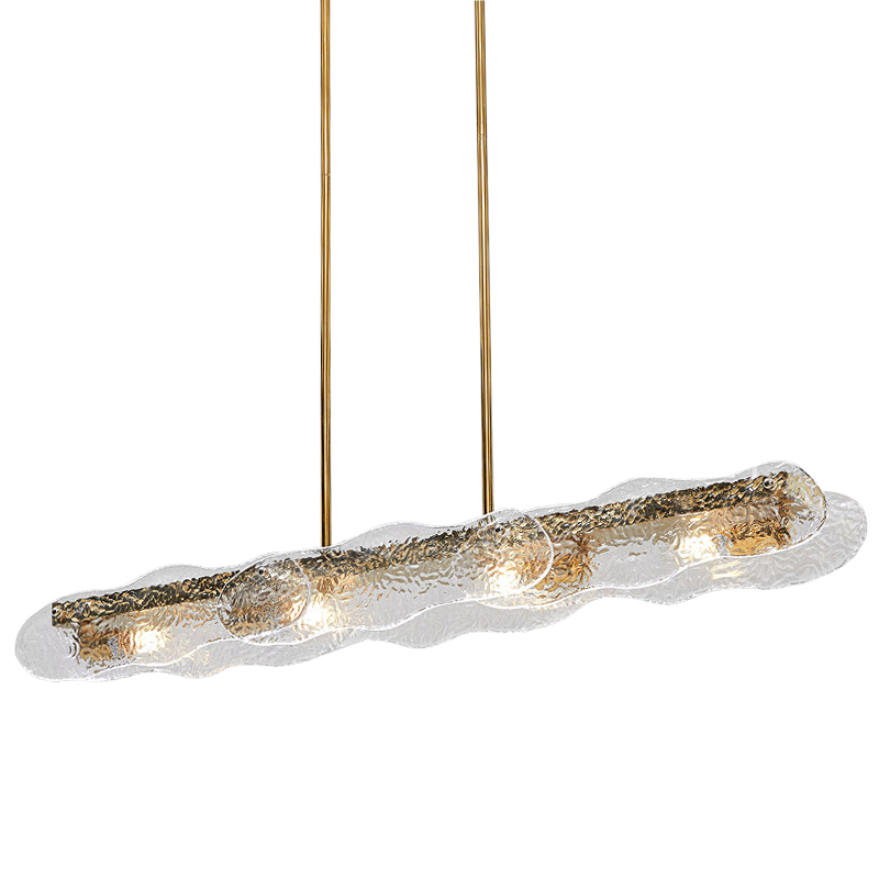 Люстра Linear Glass Clouds Chandelier Золотой Прозрачное Стекло в Орле | Loft Concept 