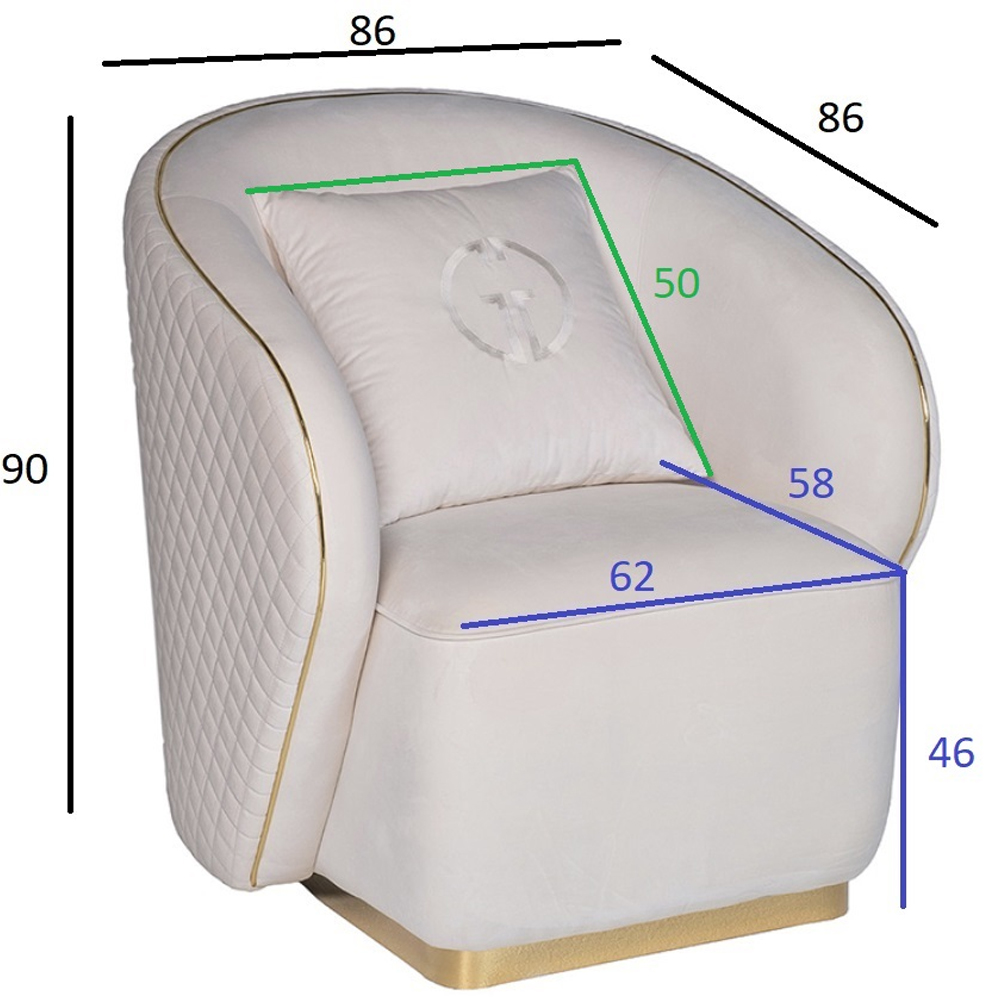 Кресло велюровое оттенка слоновой кости с простроченной спинкой Perfect Comfort Кресло велюровое оттенка слоновой кости с простроченной спинкой Perfect Comfort в Орле