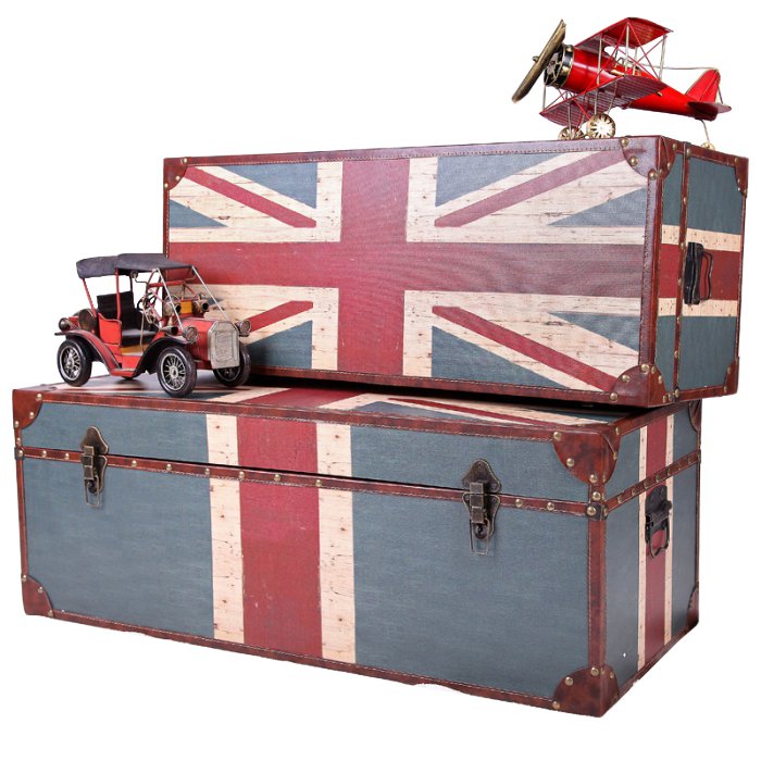 Сундук Union Jack Wooden Серый шифер Красный Сундук Union Jack Wooden Серый шифер Красный в Орле | Loft Concept