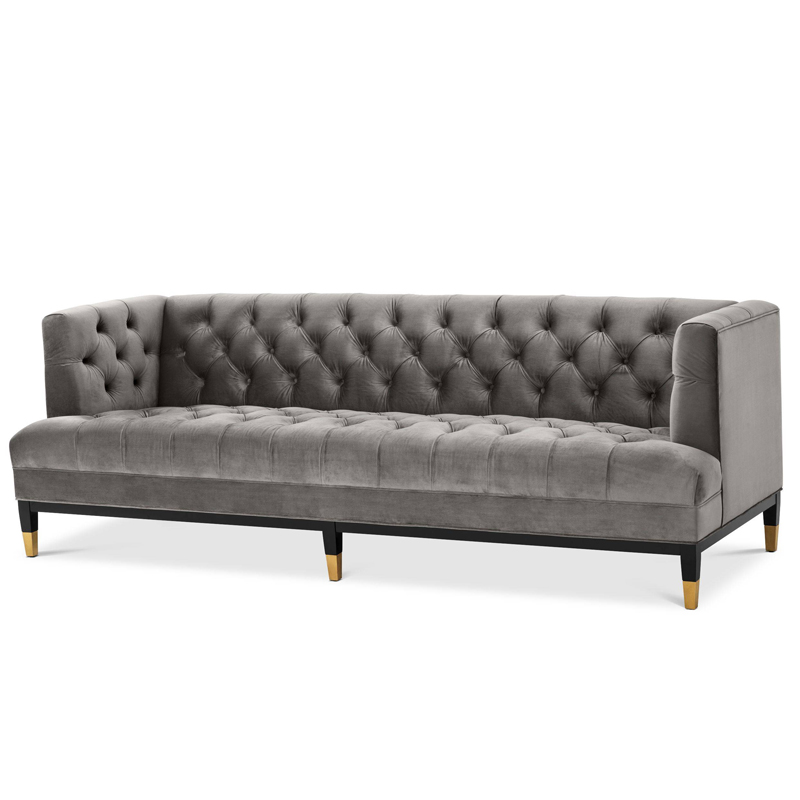 Диван Eichholtz Sofa Castelle grey Серый Черный Латунь Диван Eichholtz Sofa Castelle grey Серый Черный Латунь в Орле | Loft Concept